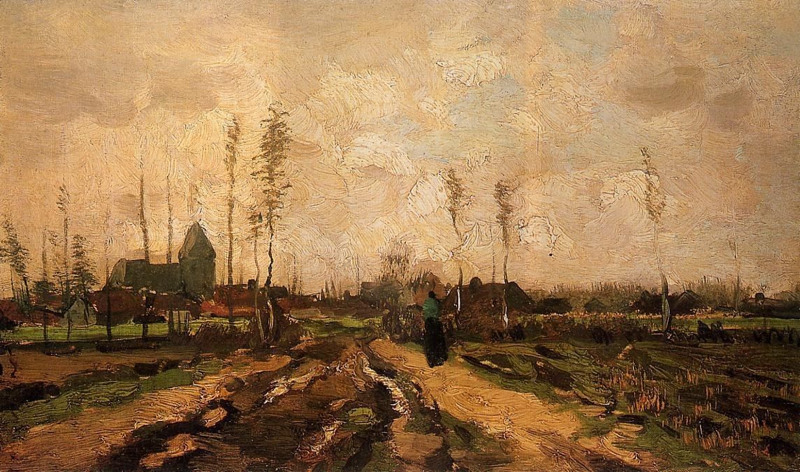 Vincent van Gogh Landscape with Church and Farms